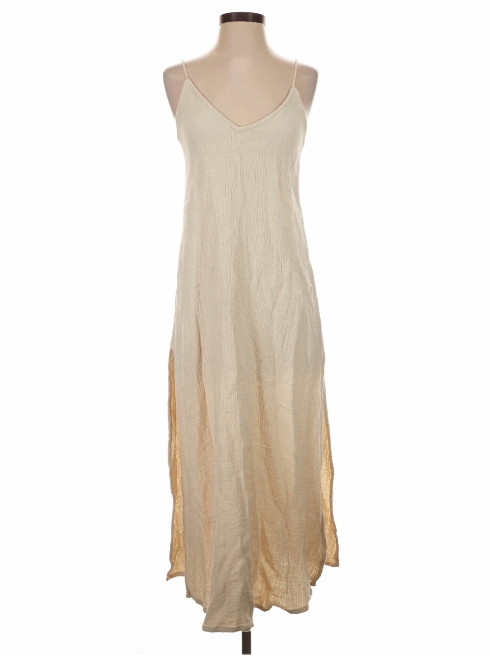 Bahhgoose Rose Dress Linen Cotton In Wheat Size S/M Vguc — image 5 of 8